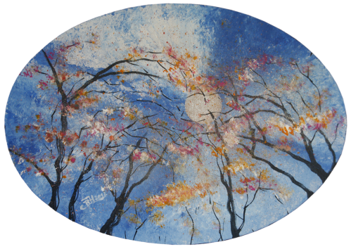 Acryl auf ovalem Keilrahmen