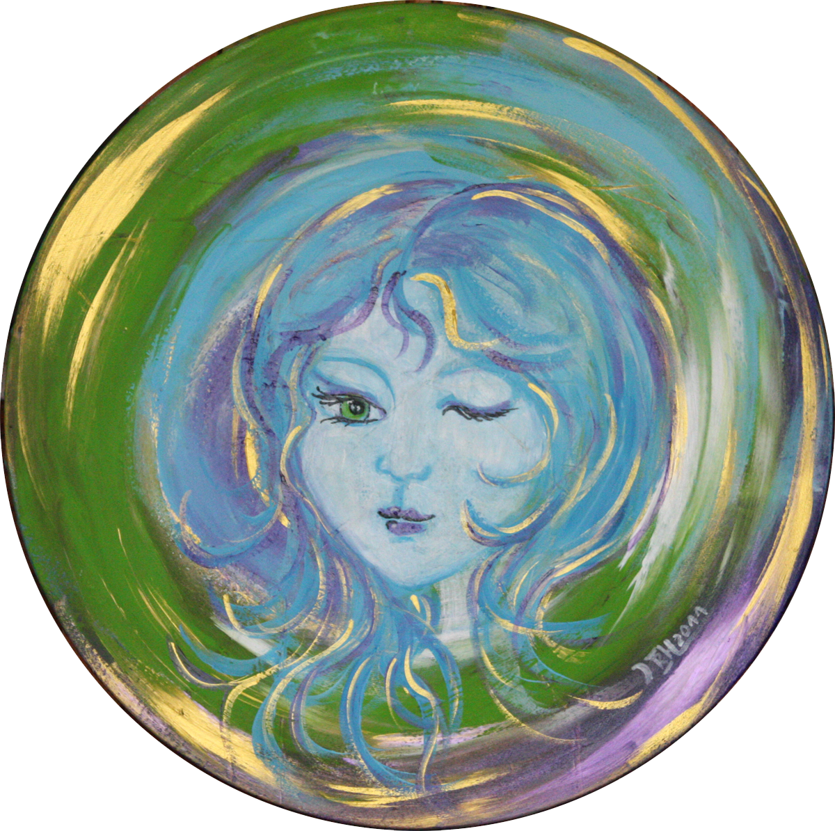 Acryl auf runden Keilrahmen